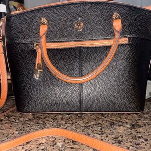 Ann Klein Black and Tan Women's Handbag